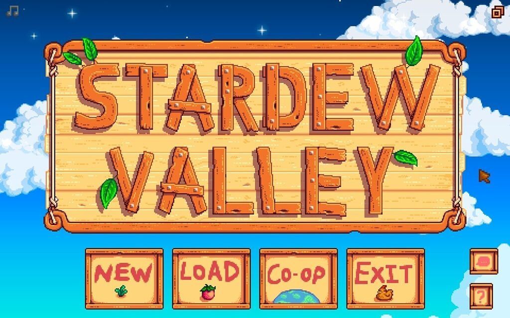 stardew valley game main screen