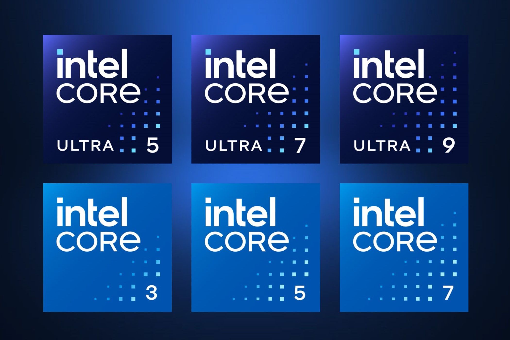 Торговая марка и логотипы Intel для новых процессоров.