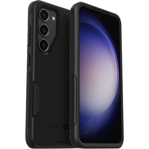 A render showing the OtterBox Commuter case installed on a Galaxy S23.