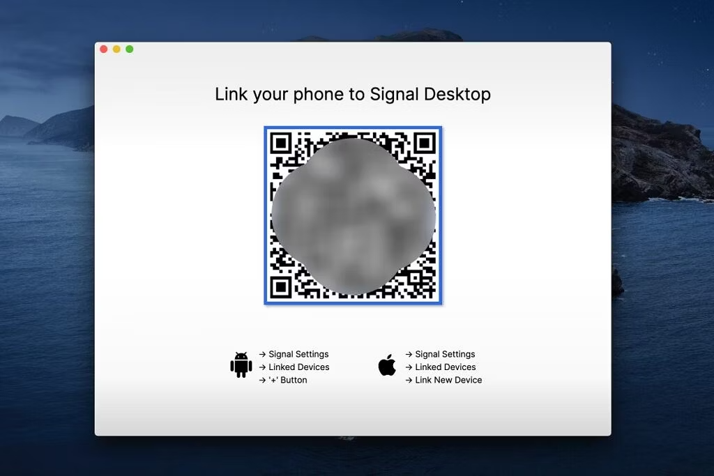 Vinculación del teléfono a Signal para escritorio