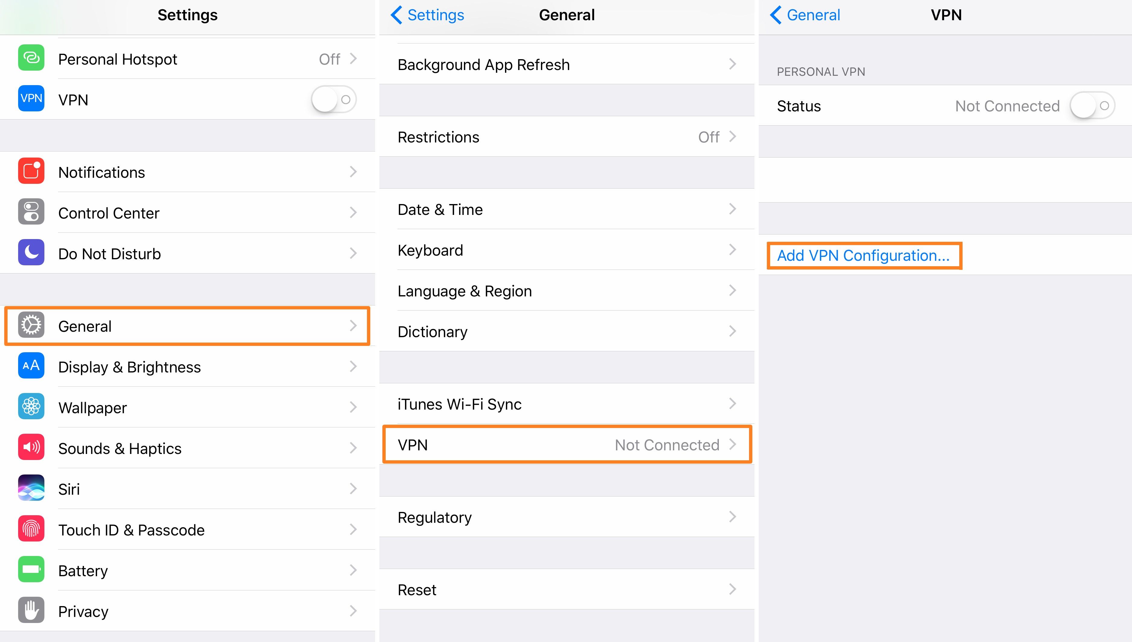 Как добавить конфигурацию VPN на iPhone iOS