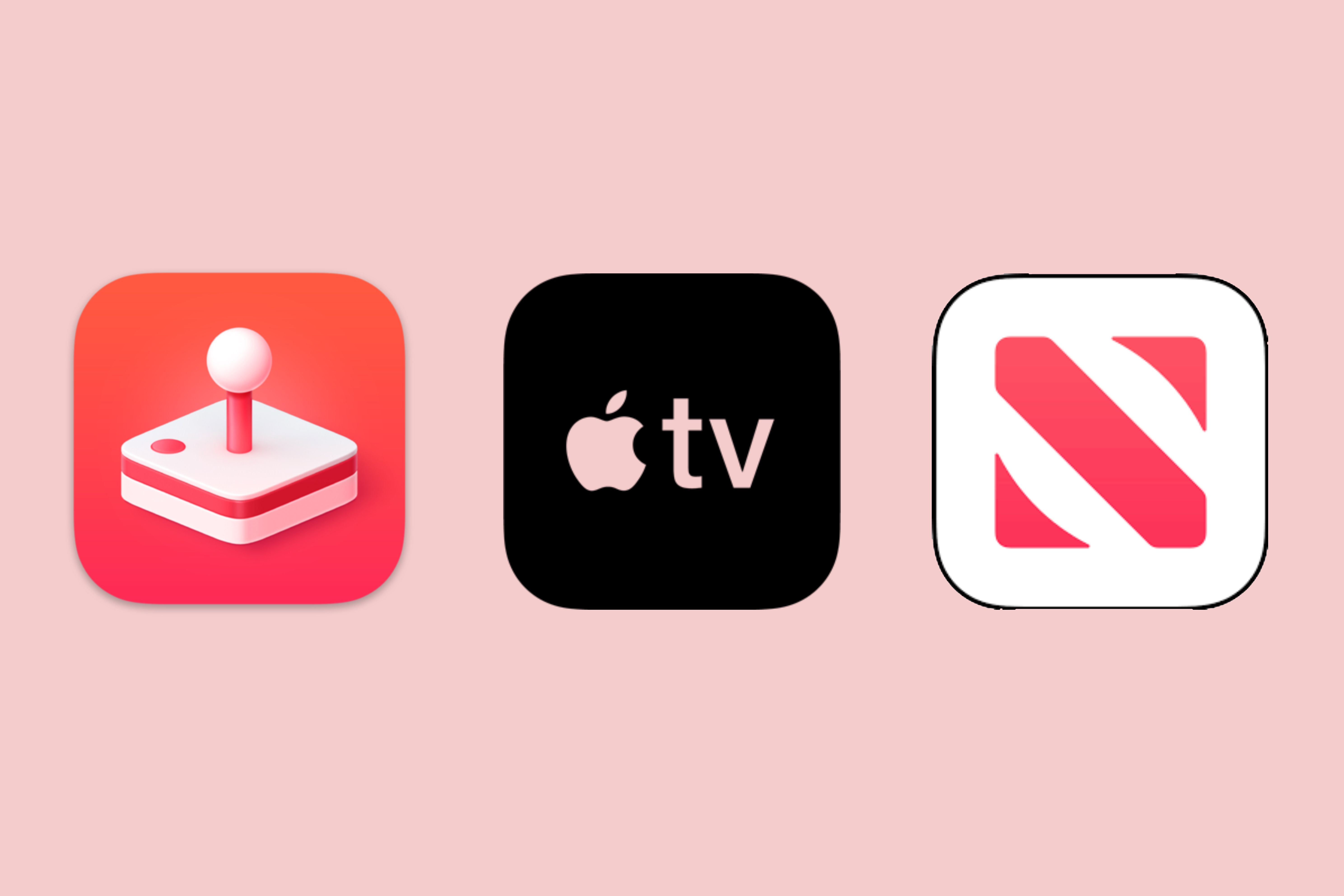 The Apple Arcade, Apple TV+, and Apple News+ logos. 