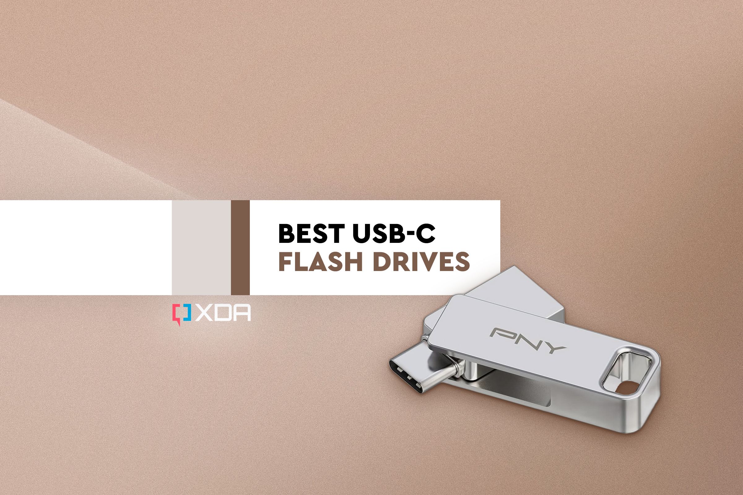Header image of a PNY USB C Flash Drive containing text 