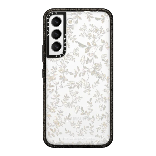 A render showing the CASETiFY impact case for Galaxy S22 with floral pattern at the back.