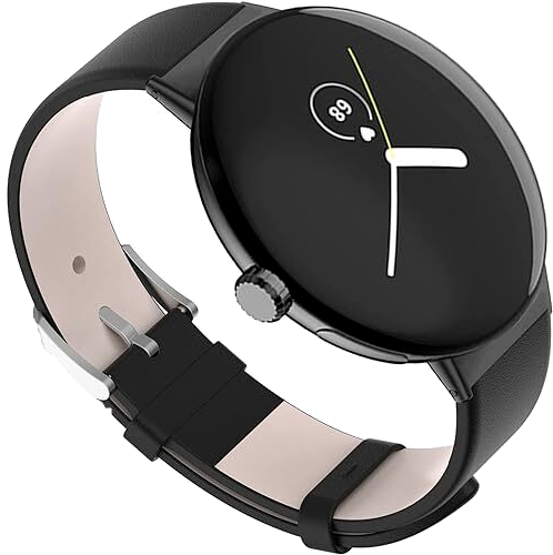 Image of the INGIDO Google Pixel Watch Leather Band in black