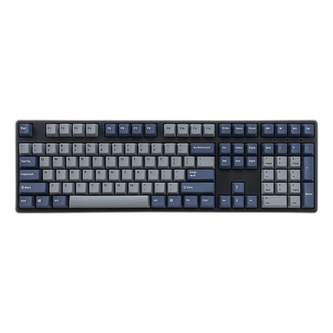 El teclado mecánico Mistel X-VIII con teclas azules y grises