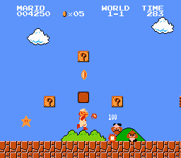 Captura de pantalla de Super Mario Bros. en la NES