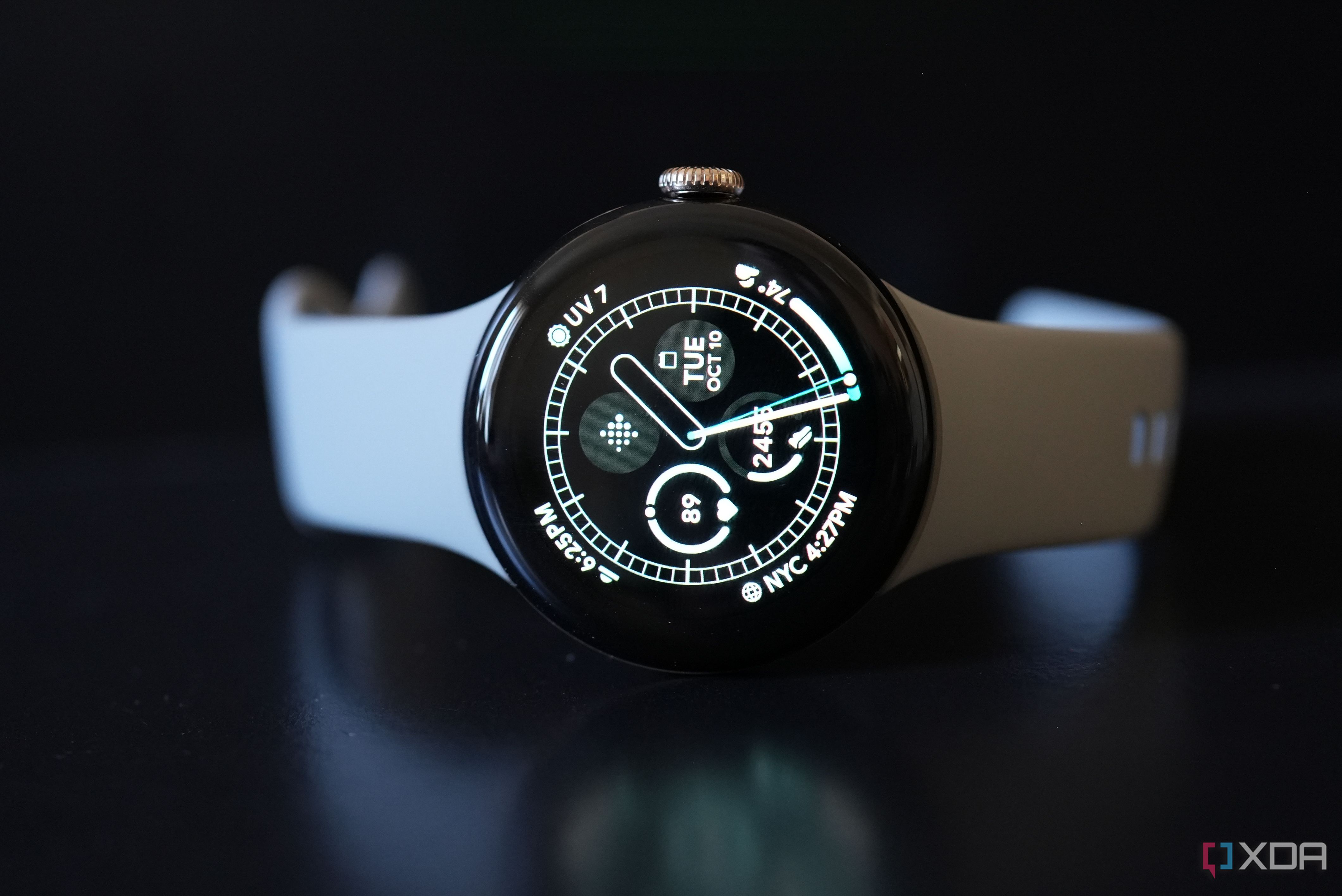 Pixel Watch 2 with its rubber "active band"