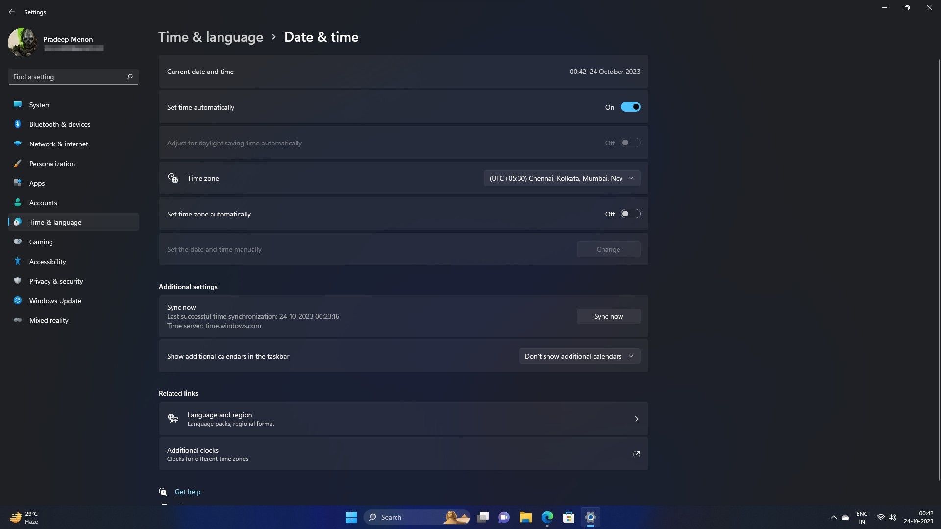 How to change your time zone in Windows 11