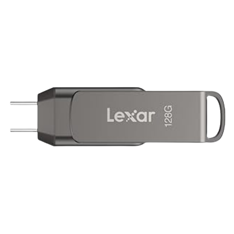 Lexar JumpDrive D400 flash drive on a transparent background