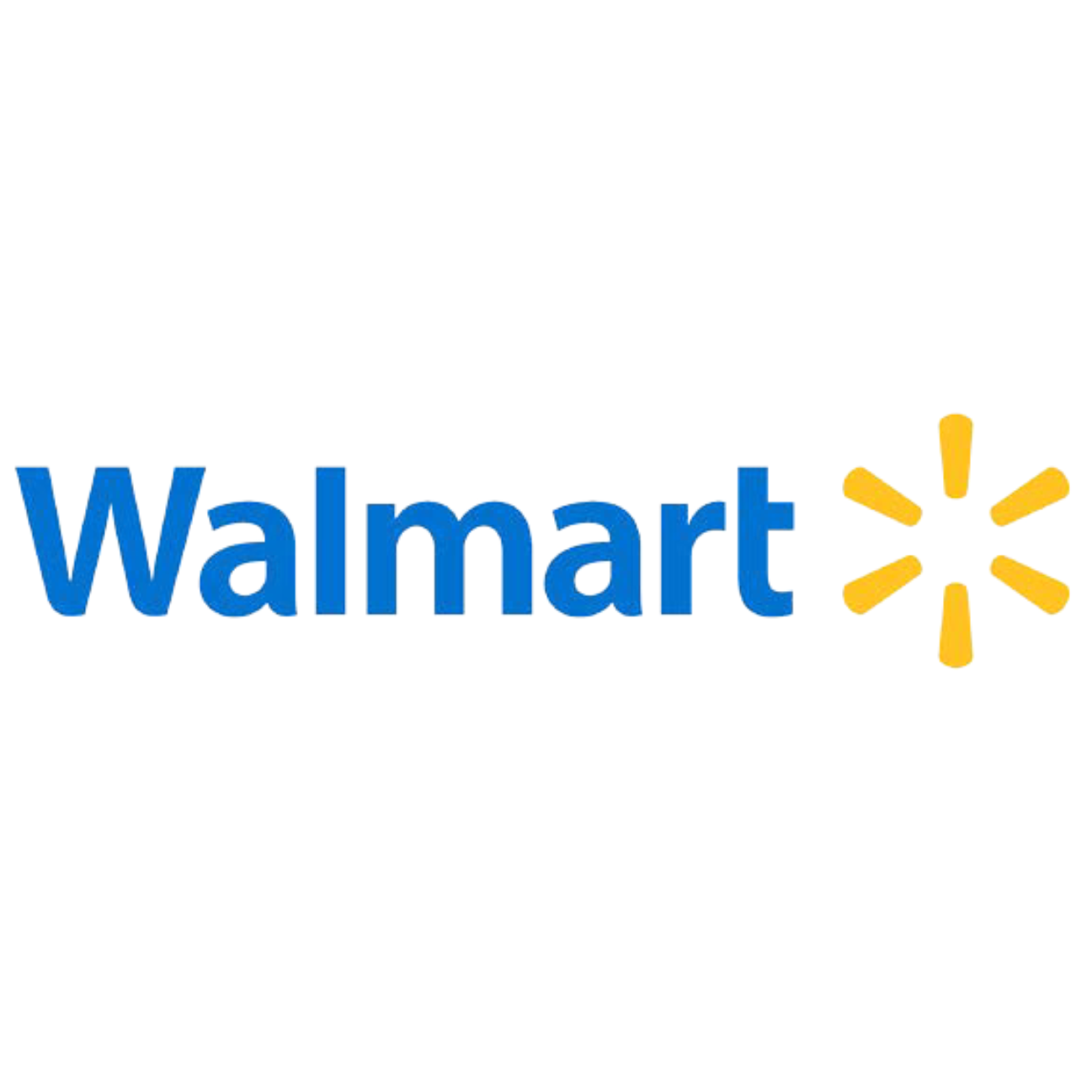 The Walmart word logo with blue text and a yellow starburst.