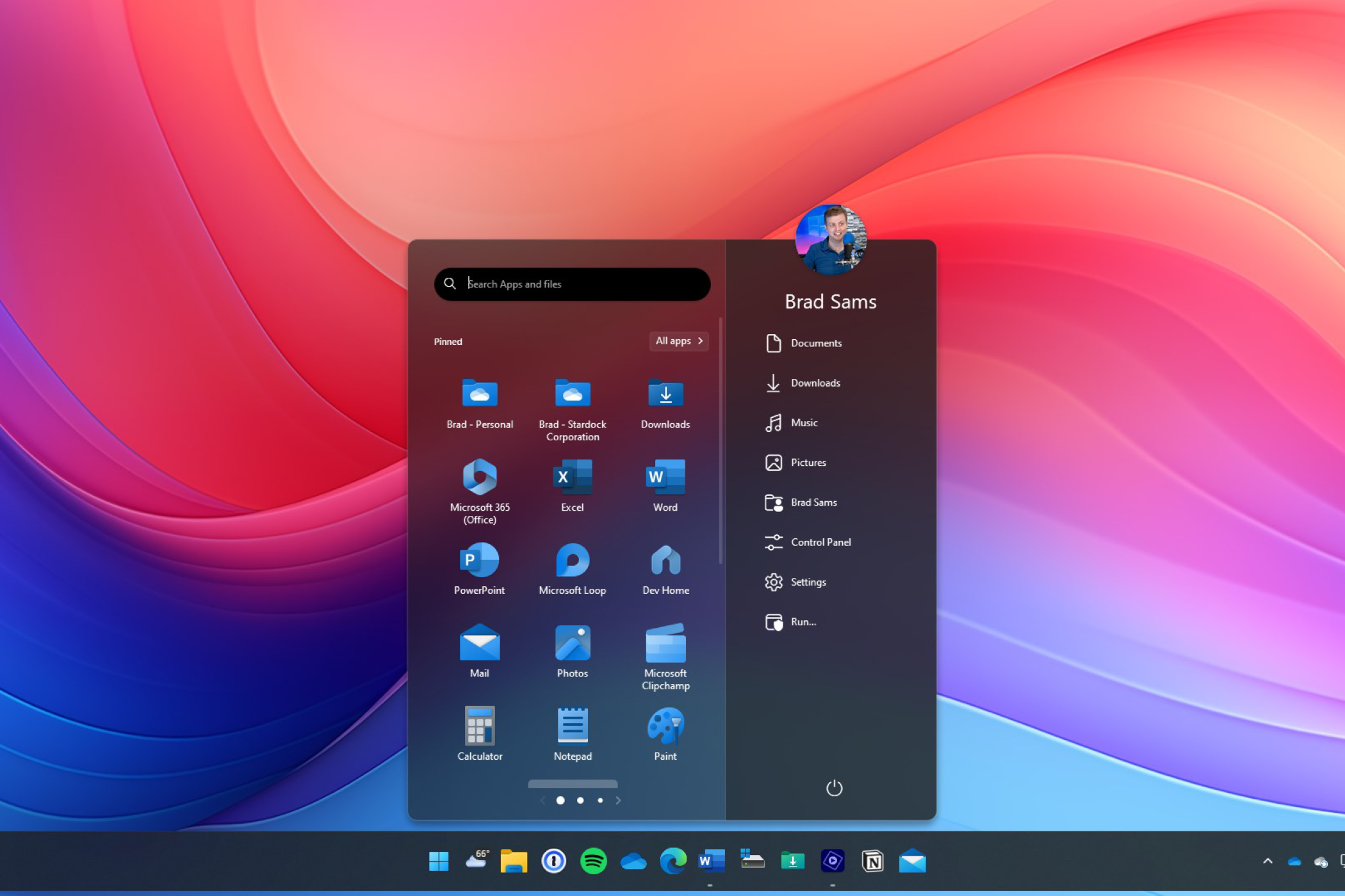 1. Start Menu Professional Style with Rounded Taskbar