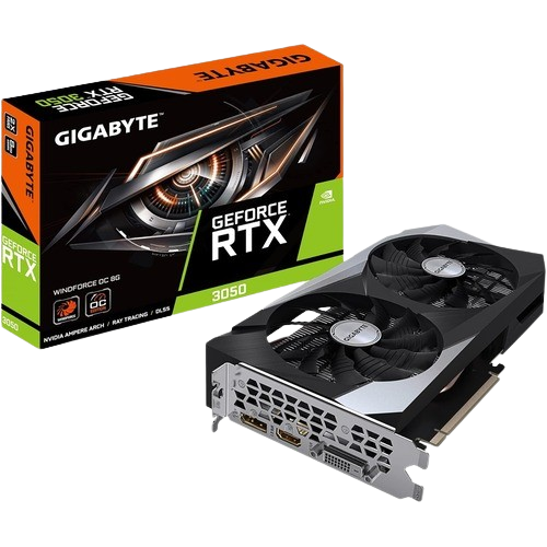 GPU GIGABYTE RTX 3050 WINDFORCE OC con caja