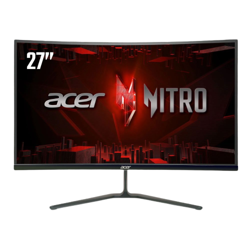 Una representación que muestra el monitor de juegos curvo Acer Nitro.