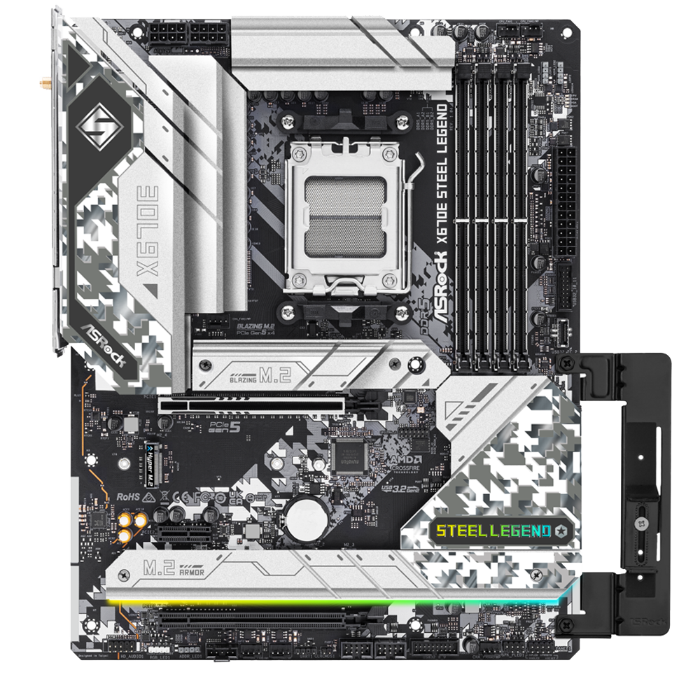 ASRock X670E Steel Legend with transparent background