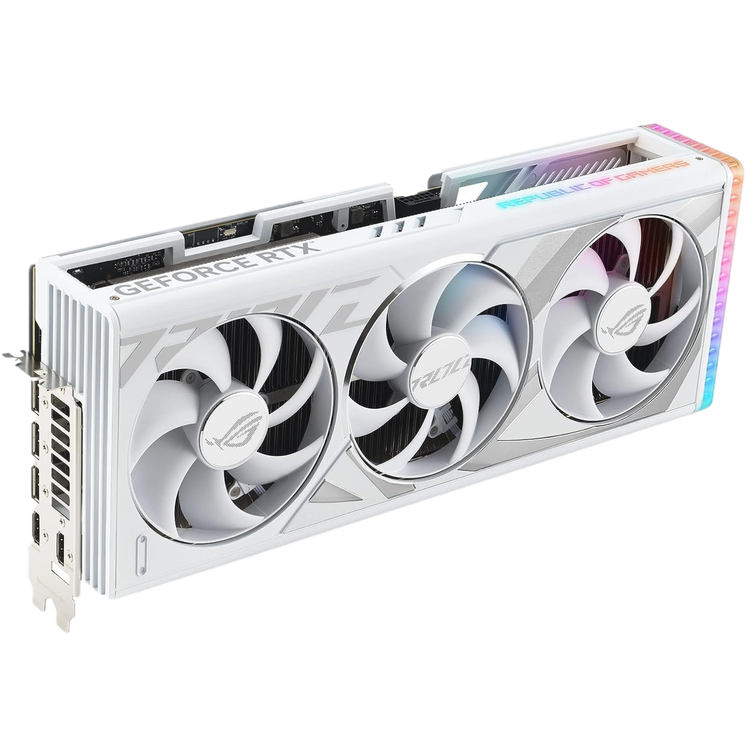 White render of Asus ROG Strix RTX 4090 White OC Edition graphics card