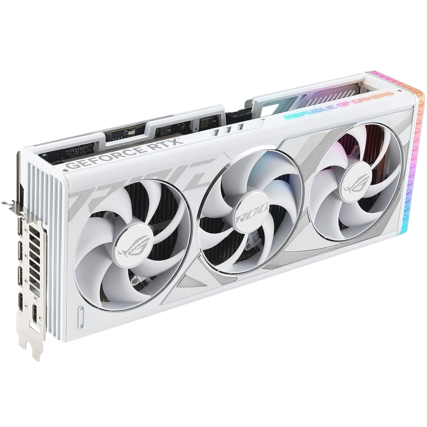 White render of Asus ROG Strix RTX 4090 White OC Edition  graphics card