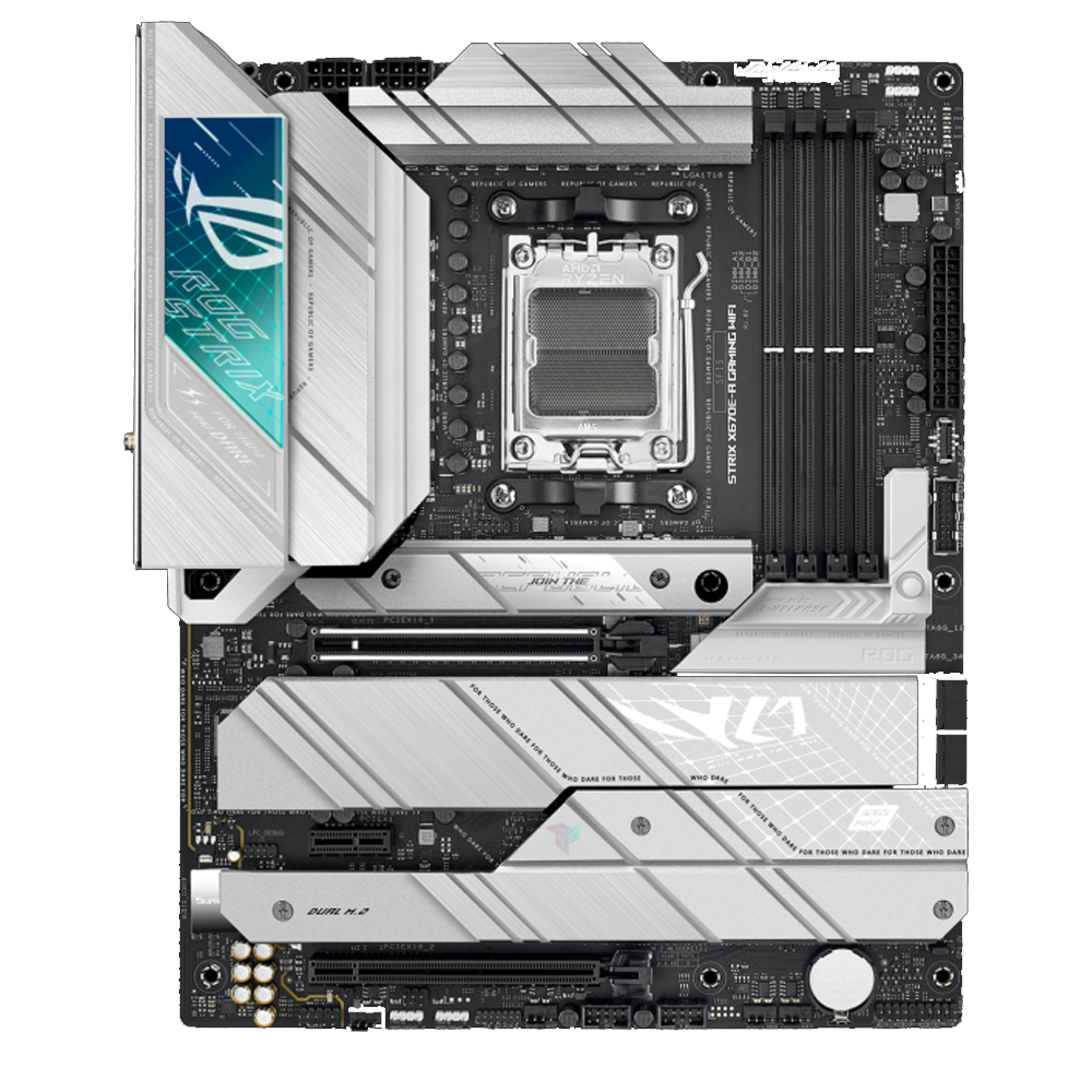 ROG STRIX X670E-A GAMING WIFI front 1:1 transparent bg