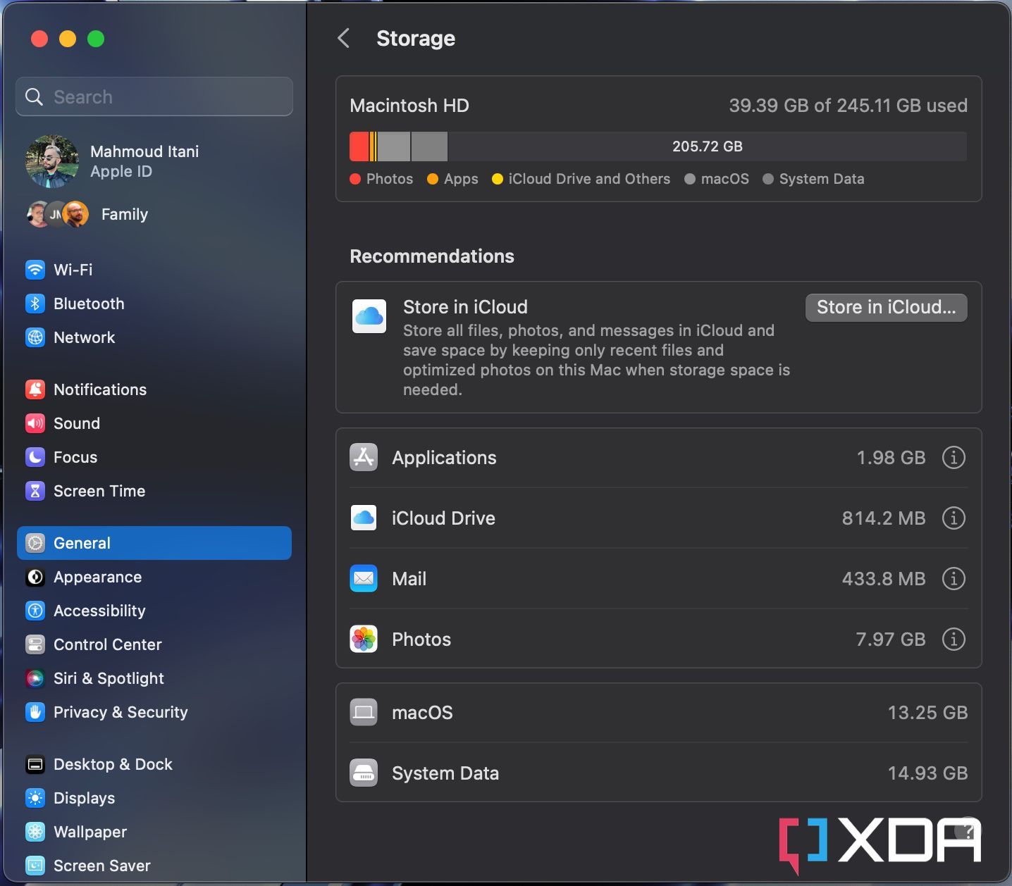 breakdown of whats consuming storage on macOS