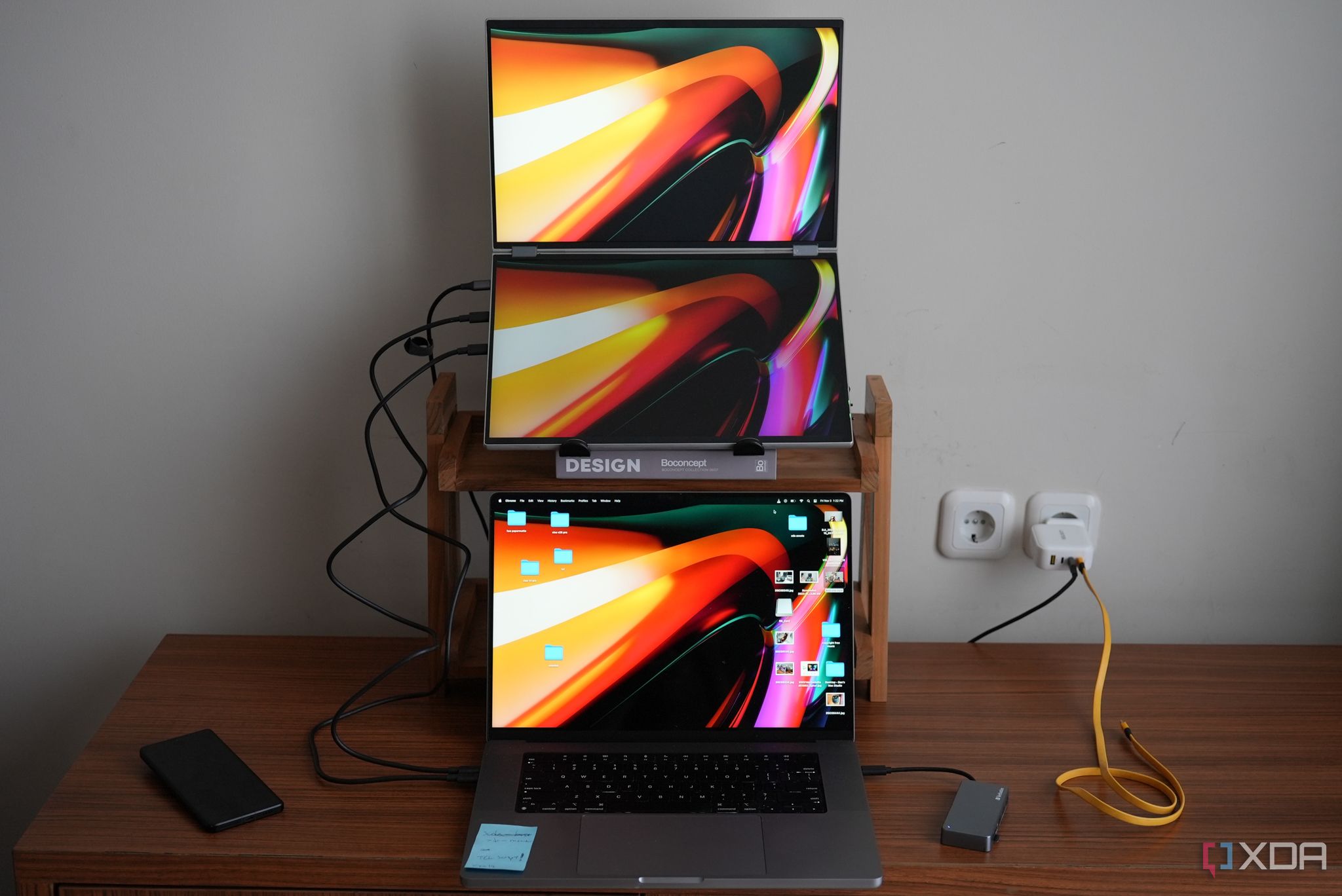 DuoOne above a laptop