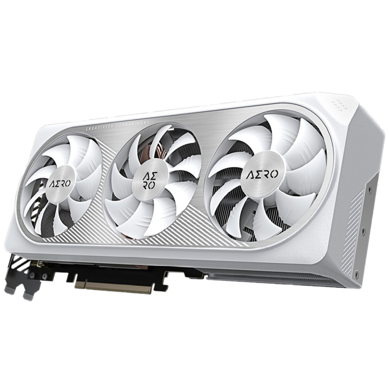 White render of Gigabyte GeForce RTX 4070 Ti AERO OC V2 graphics card