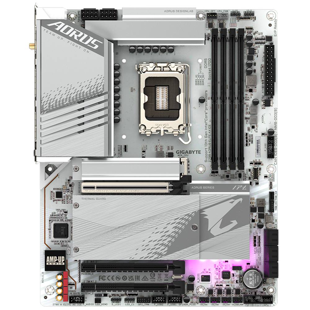 Gigabyte Aorus Z790 Elite AX Ice front shot 