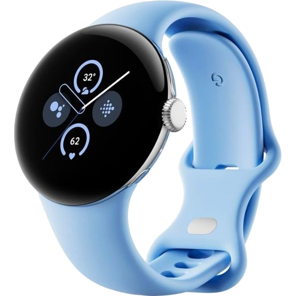 A product image of the Google Pixel Watch 2 on a transparent background.
