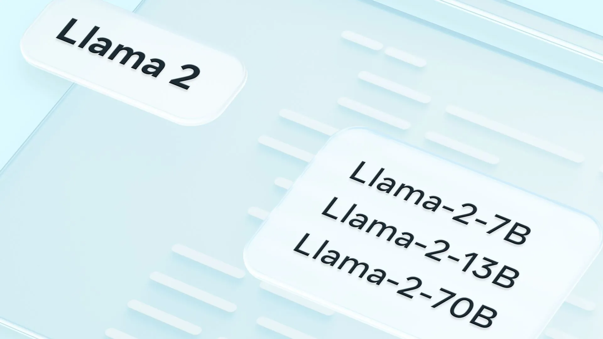 Llama 2 header showing Llama 2 7B, Llama 2 13B, and Llama 2 70B