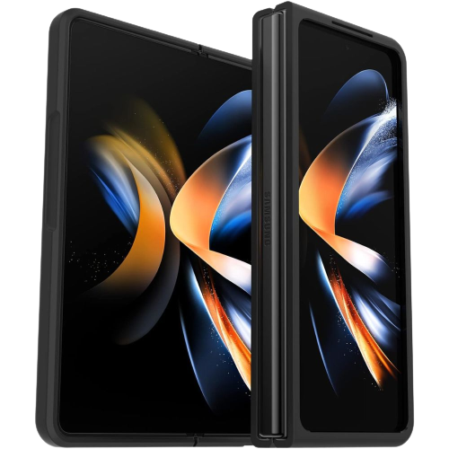 A render of the OtterBox Thin Flex for Galaxy Z Fold 4 in black color.