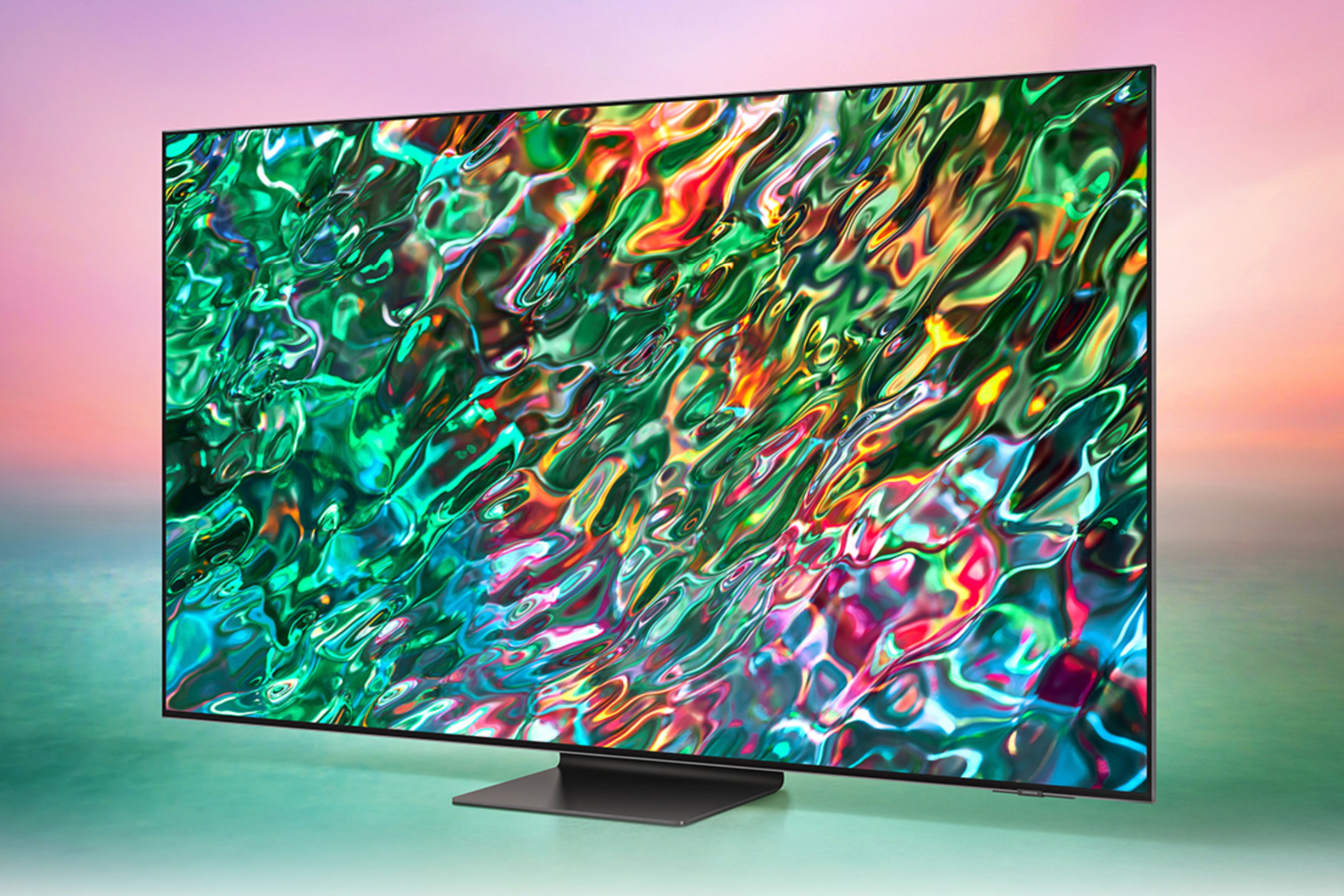 A promotional image of Samsung's 43-inch Class Neo 4K TV.