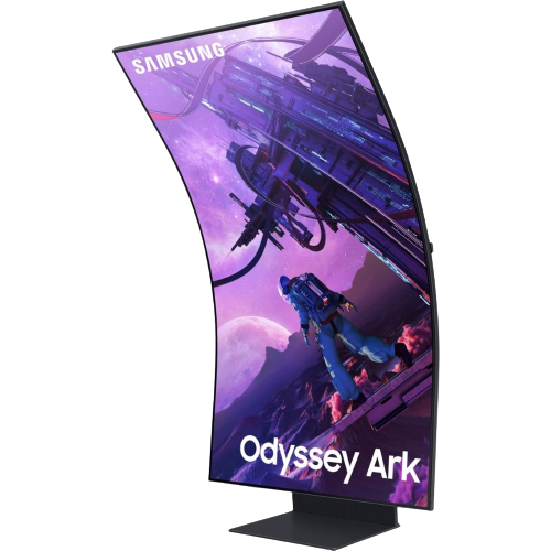 Una representación que muestra el monitor para juegos curvo Quantum 4K Samsung Odyssey Ark de 55 pulgadas.