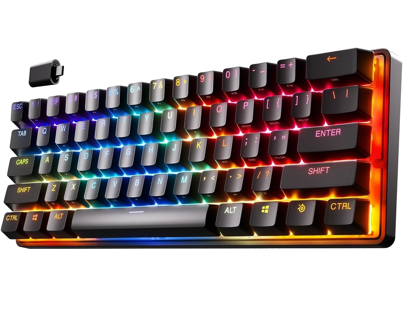 Teclado inalámbrico hipermagnético para juegos SteelSeries Apex Pro Mini con adaptador