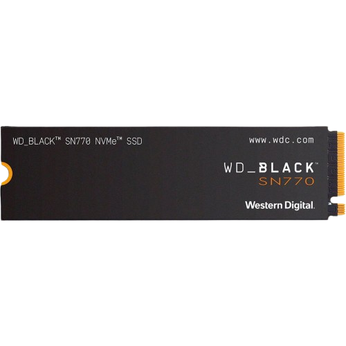 Una representación que muestra la unidad SSD WD Black SN770 de 1 TB en color negro.