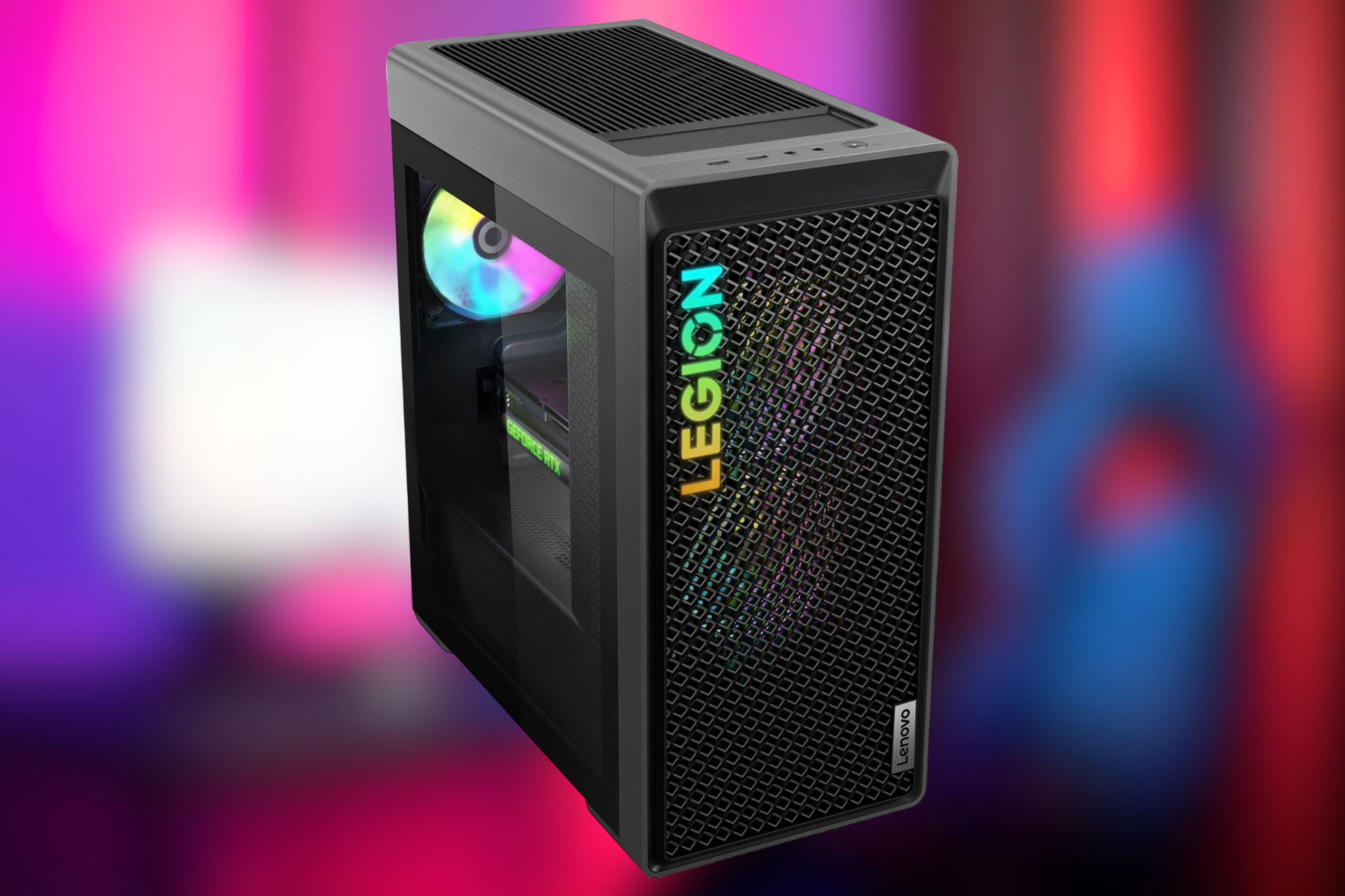 Lenovo Legion Tower 5i Gaming Desktop on blurred background