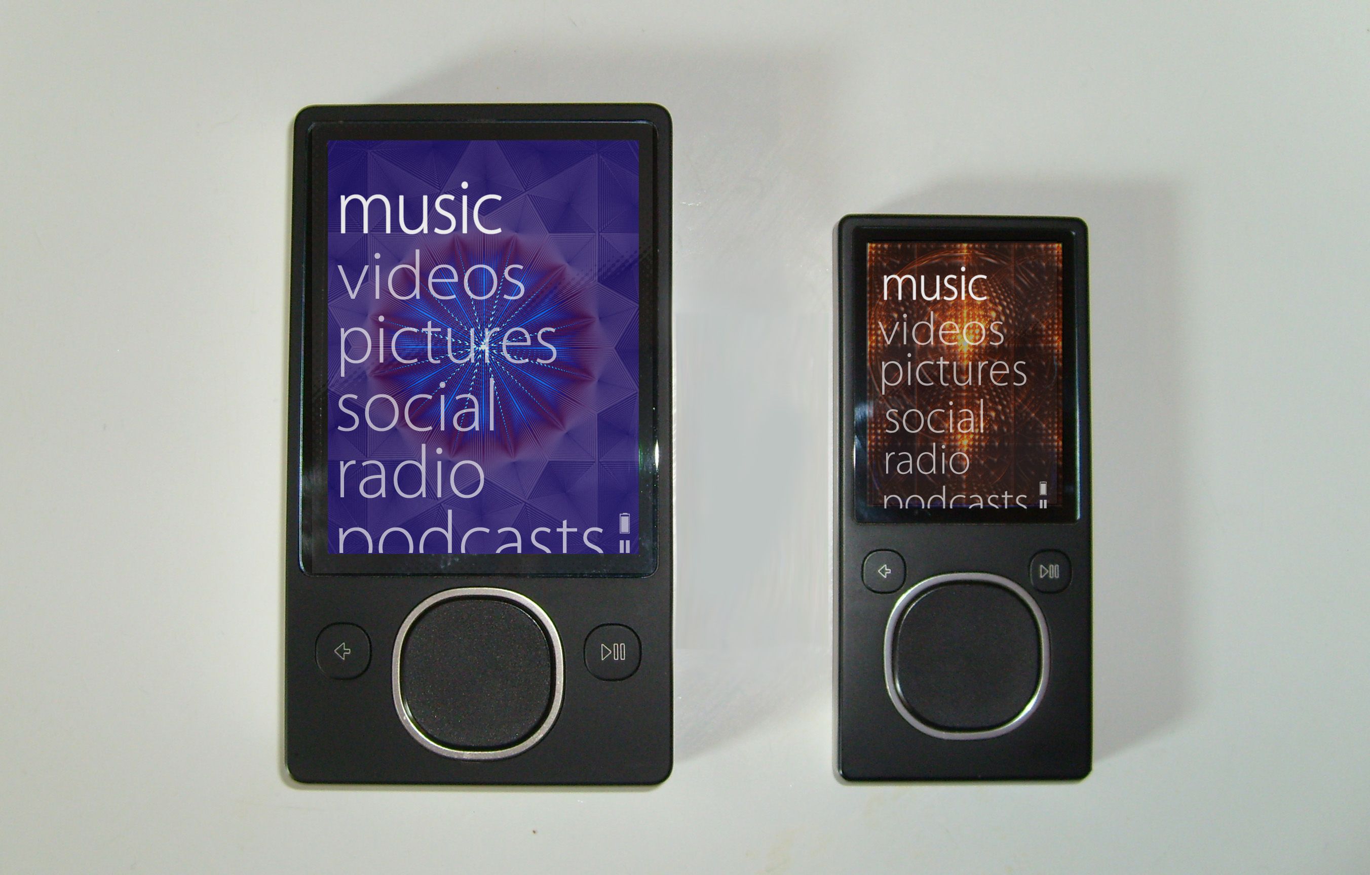 Modelos Zune 80 y Zune 4