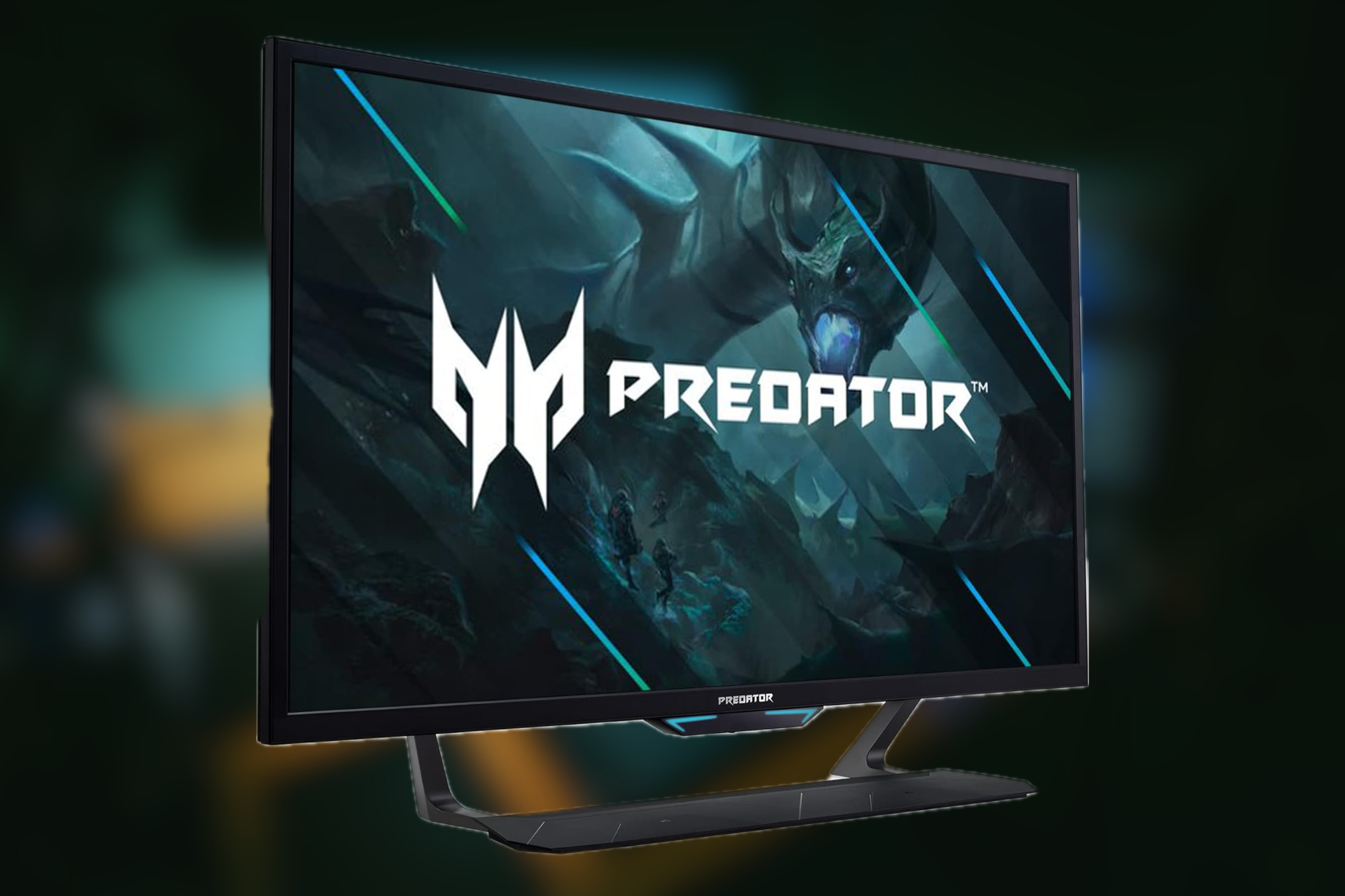 Acer Predator CG437K monitor on blurred background 