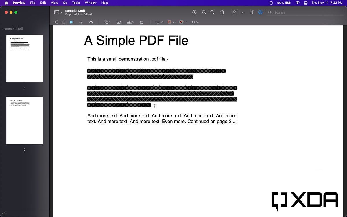 redacted sentences in the pdf