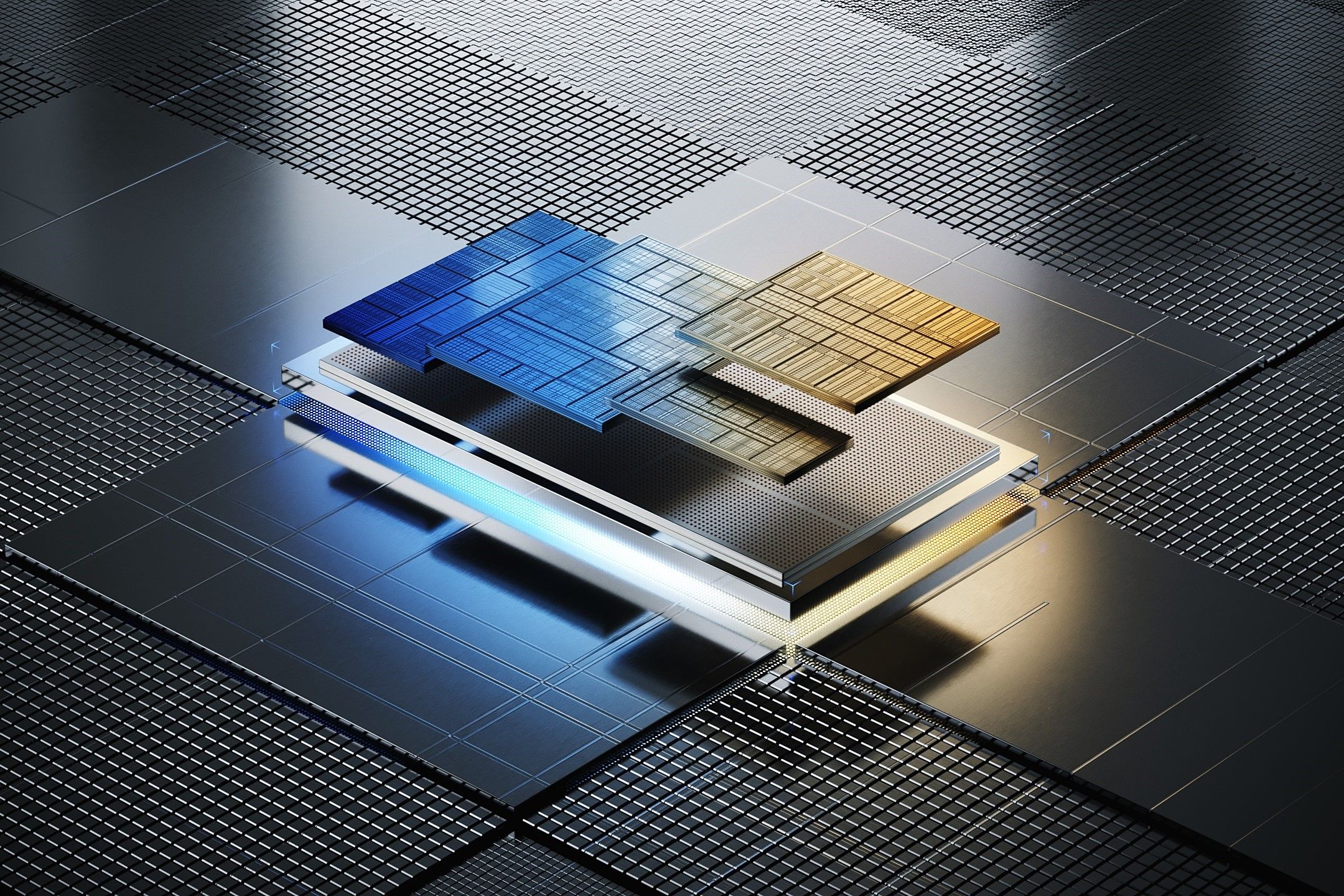 Визуализация процессора Intel Core Ultra и его нескольких плиток