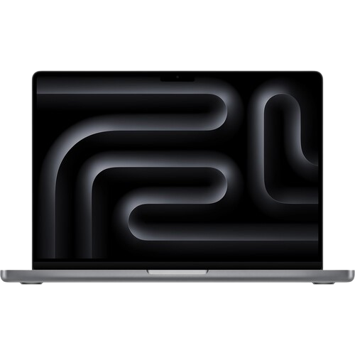 Рендер MacBook Pro 14 M3 цвета «серый космос» на прозрачном фоне.