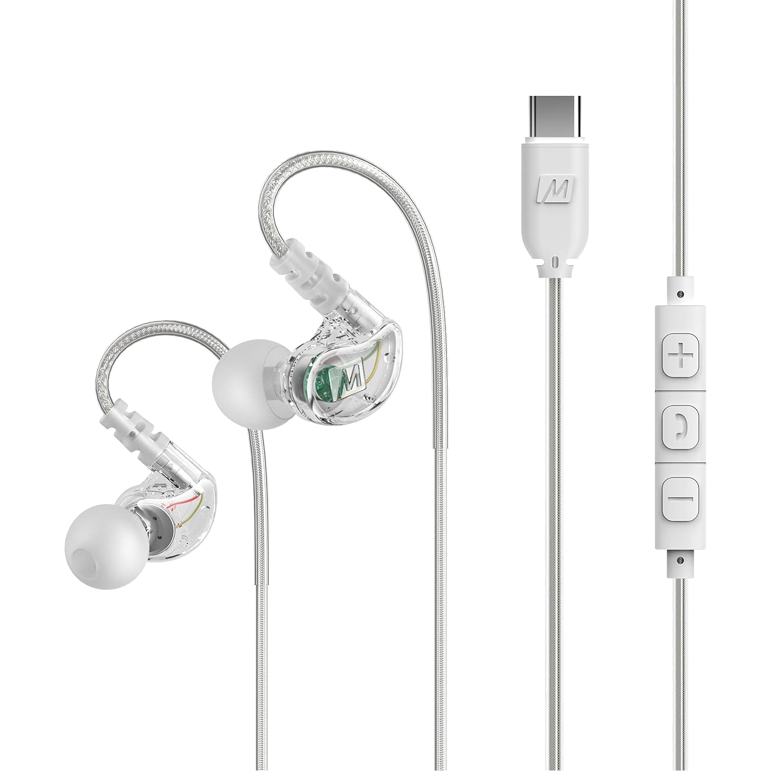 MEE Audio M6 Sport show on a transparent background.