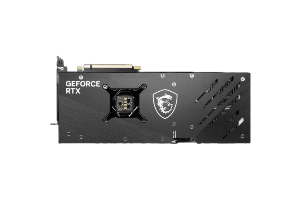 Parte trasera de la tarjeta gráfica MSI Gaming X Trio RTX 4070 Ti