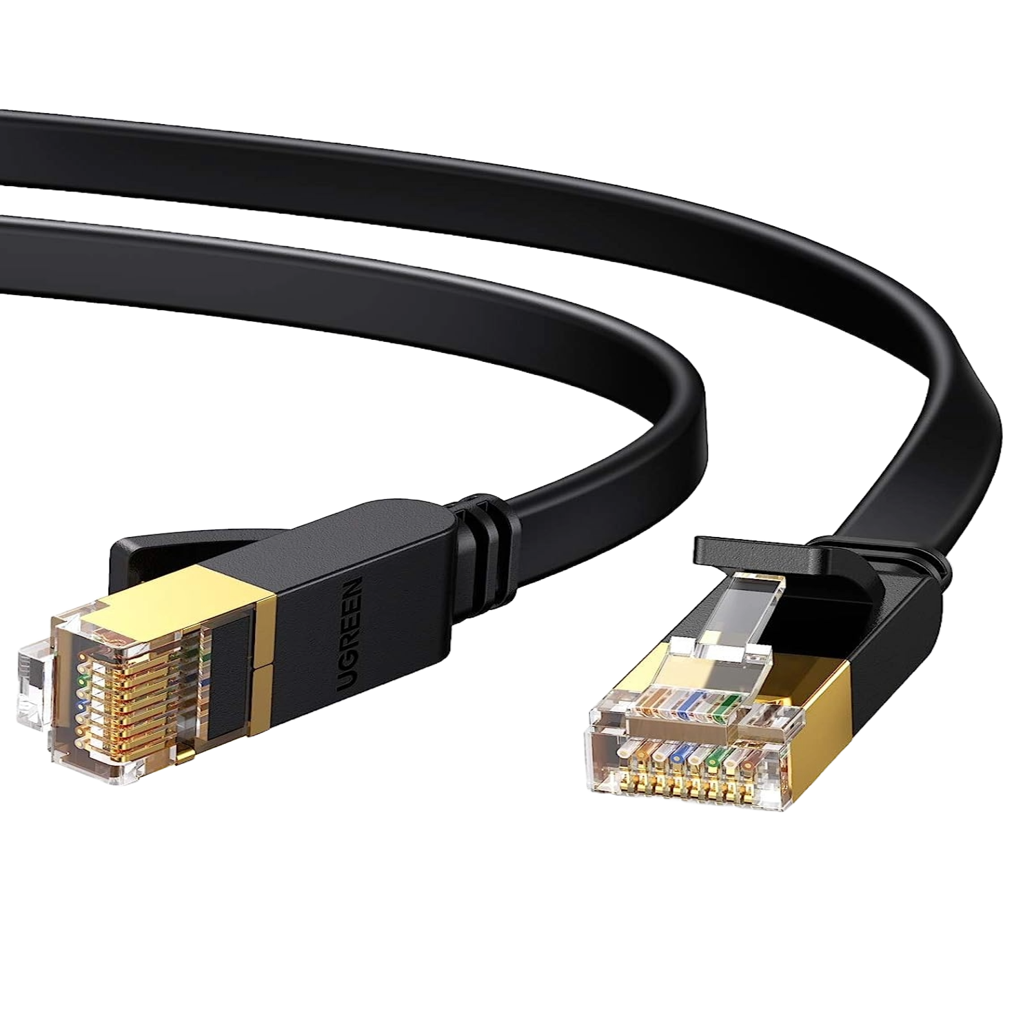 A png render of the UGreen Cat7 Ethernet cable on a transparent background.