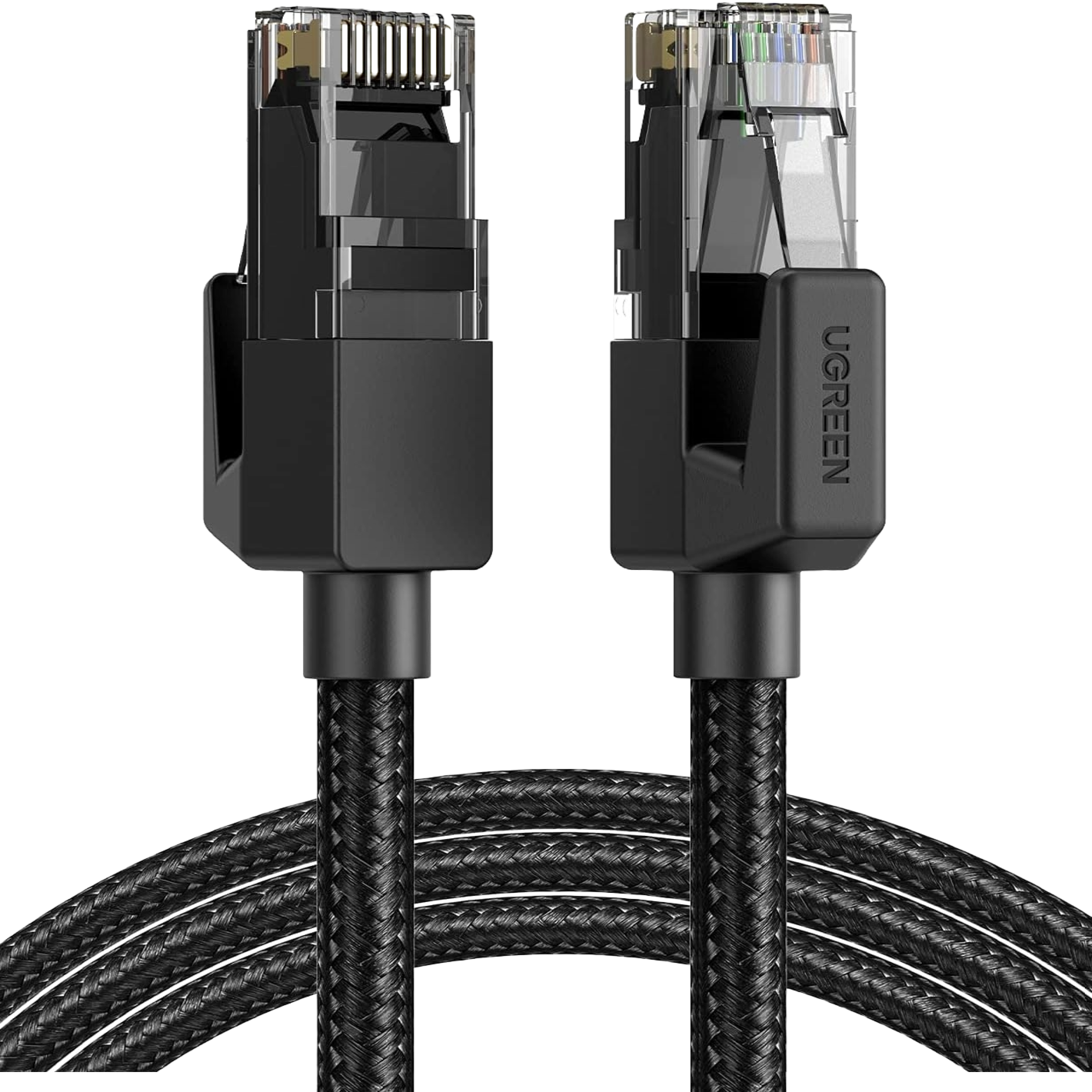 A PNG render of the UGREEN Cat6 braided Ethernet cable on a transparent background.