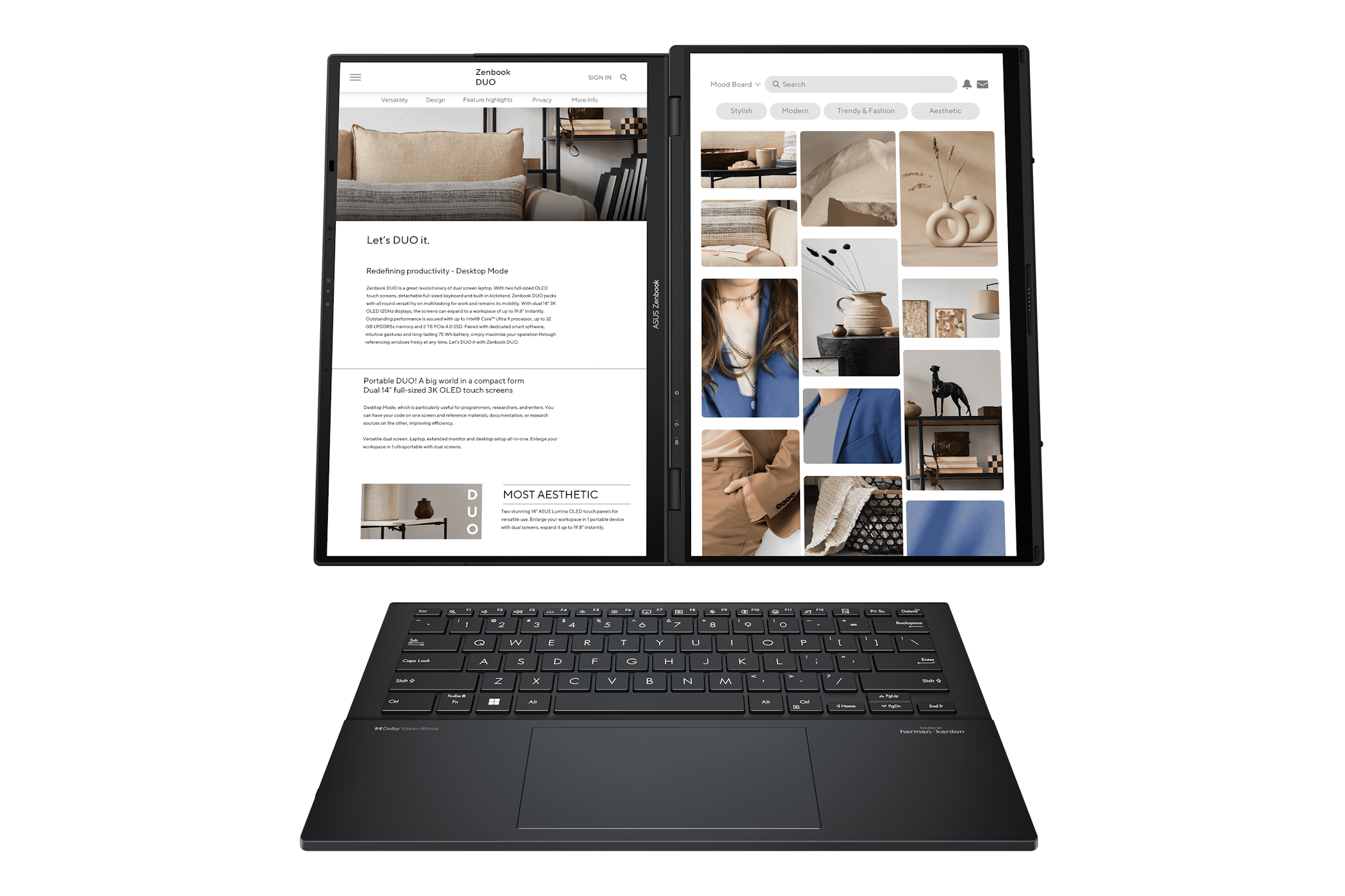 The Zenbook Duo laptop, desktop mode