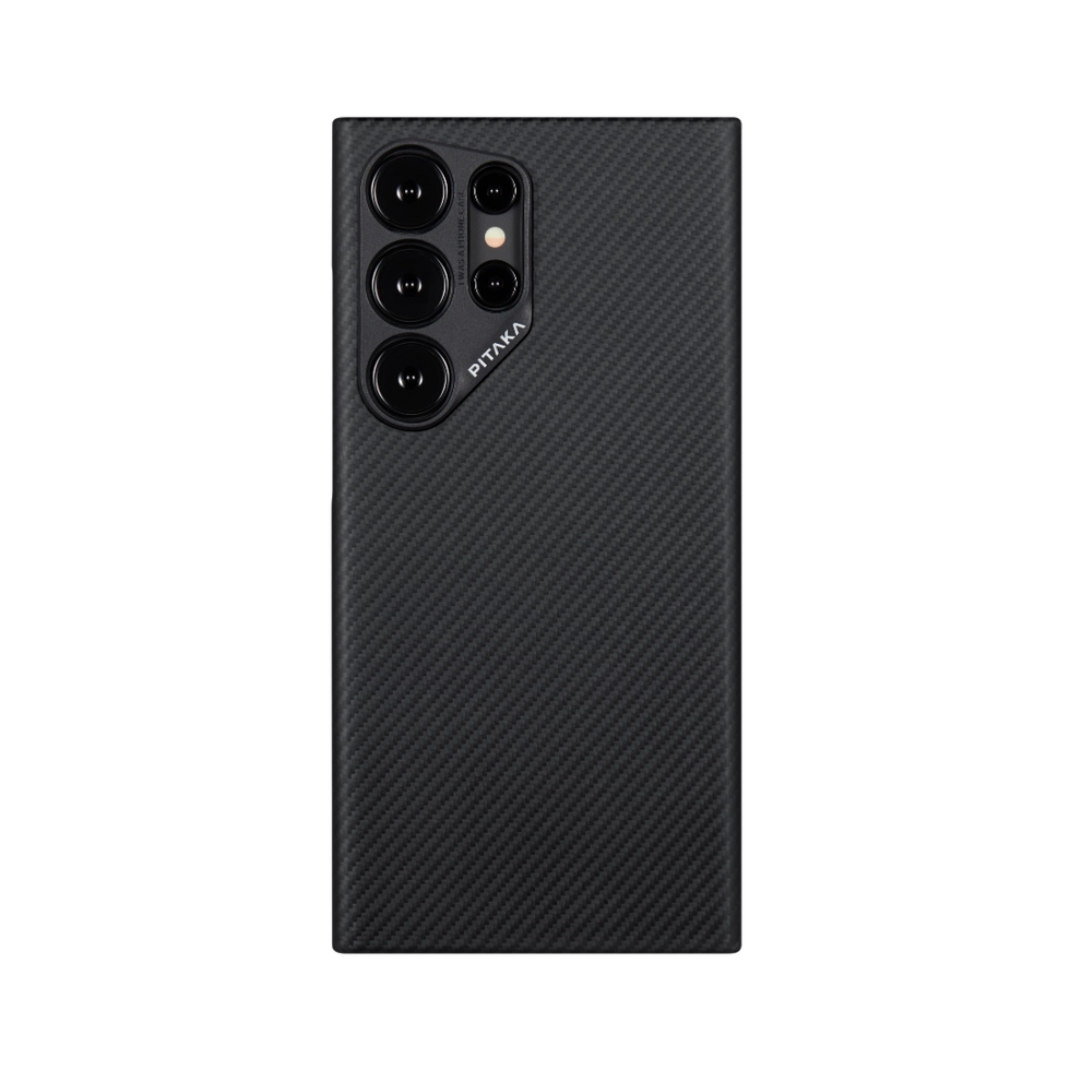 Pitaka MagEZ Case 4 for S24 Ultra render in Black/Grey (Twill) colorway 
