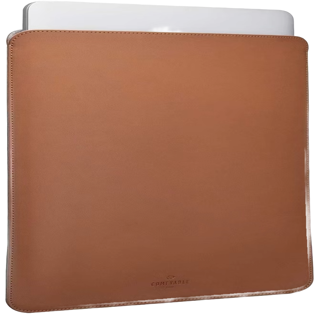 A render of the faux leather Comfyable 16-inch laptop sleeve.