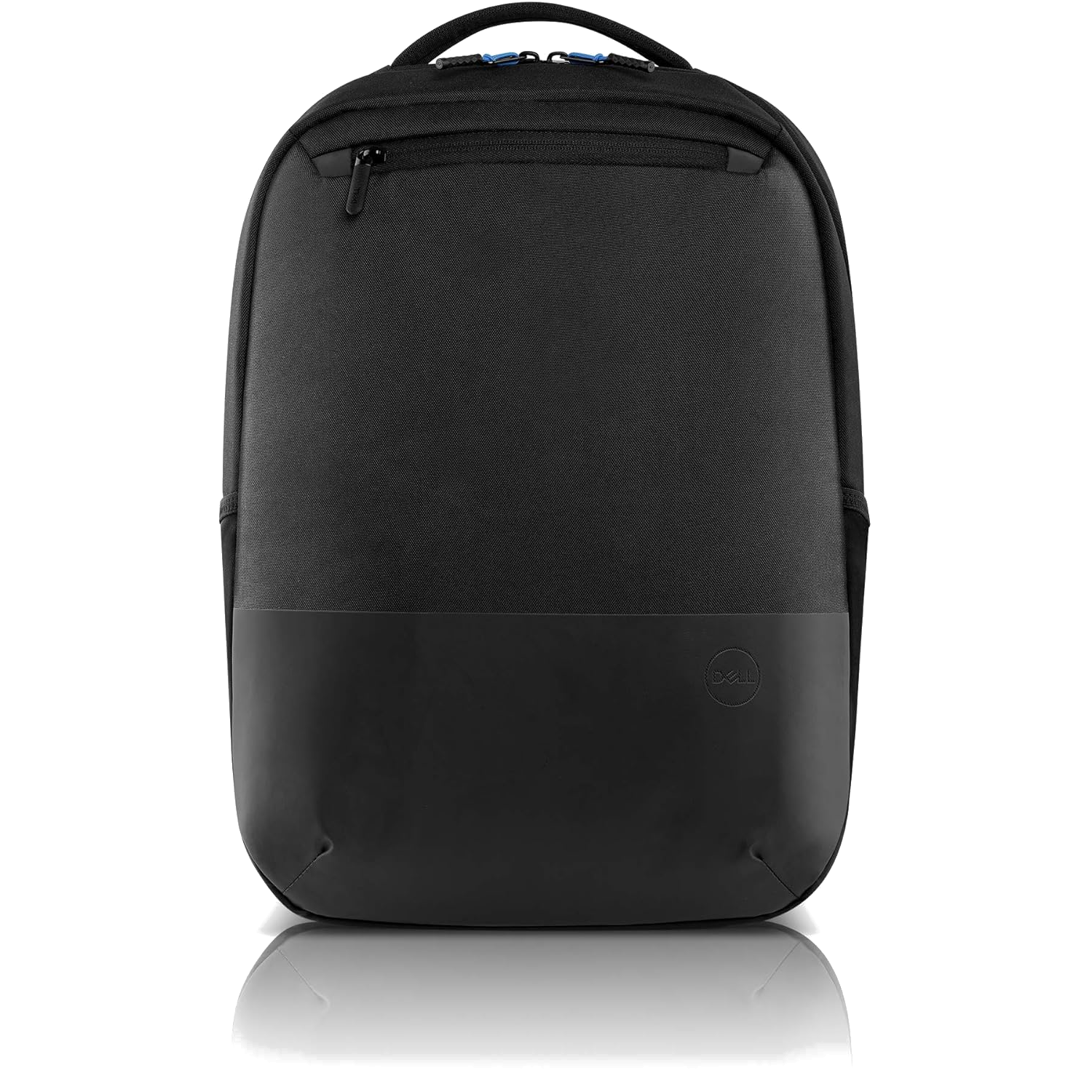 A black Dell Pro Slim Backpack seen from the front.