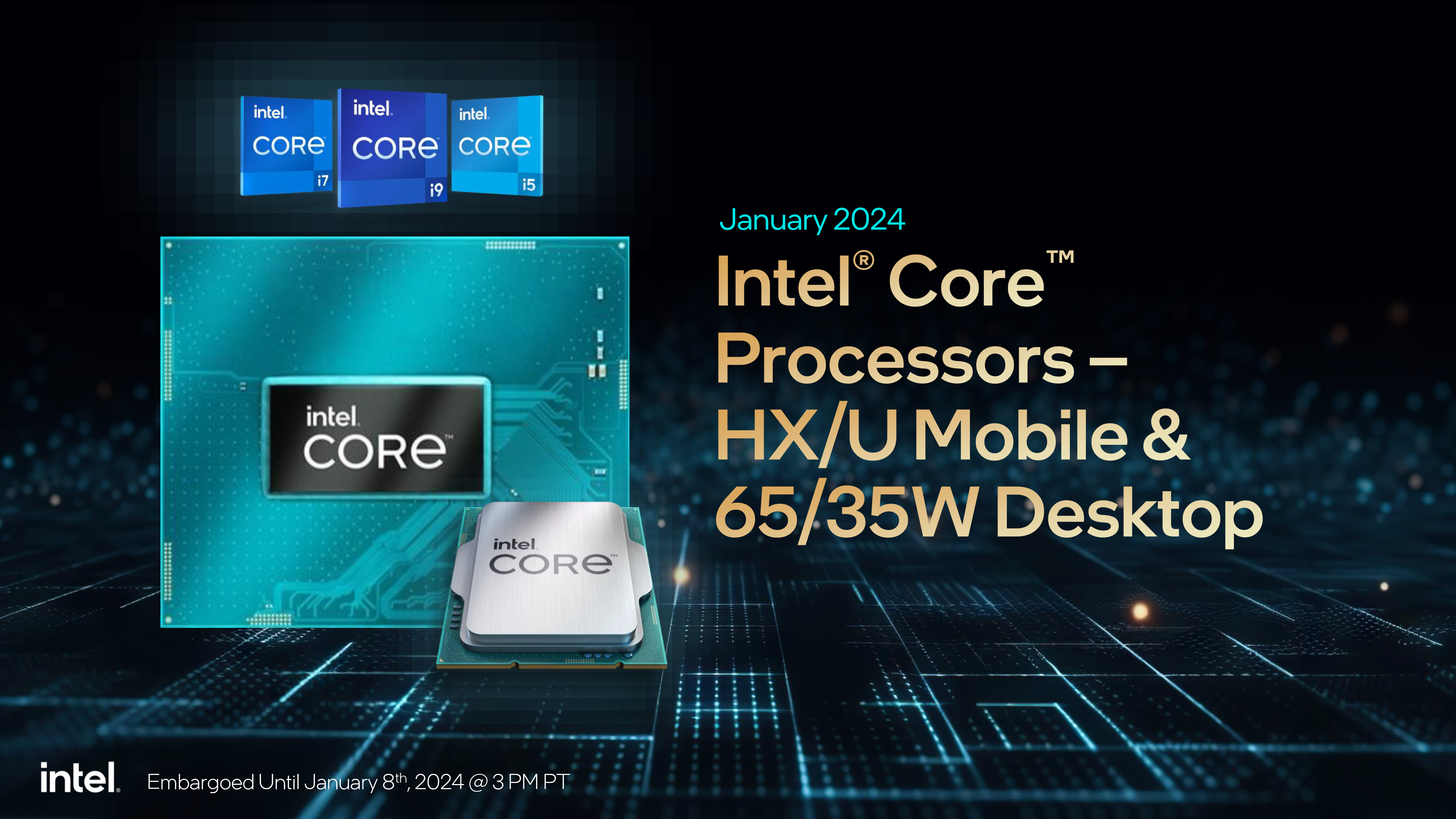 Intel Core HX/U 65W/35W desktop feature image for CES 2024