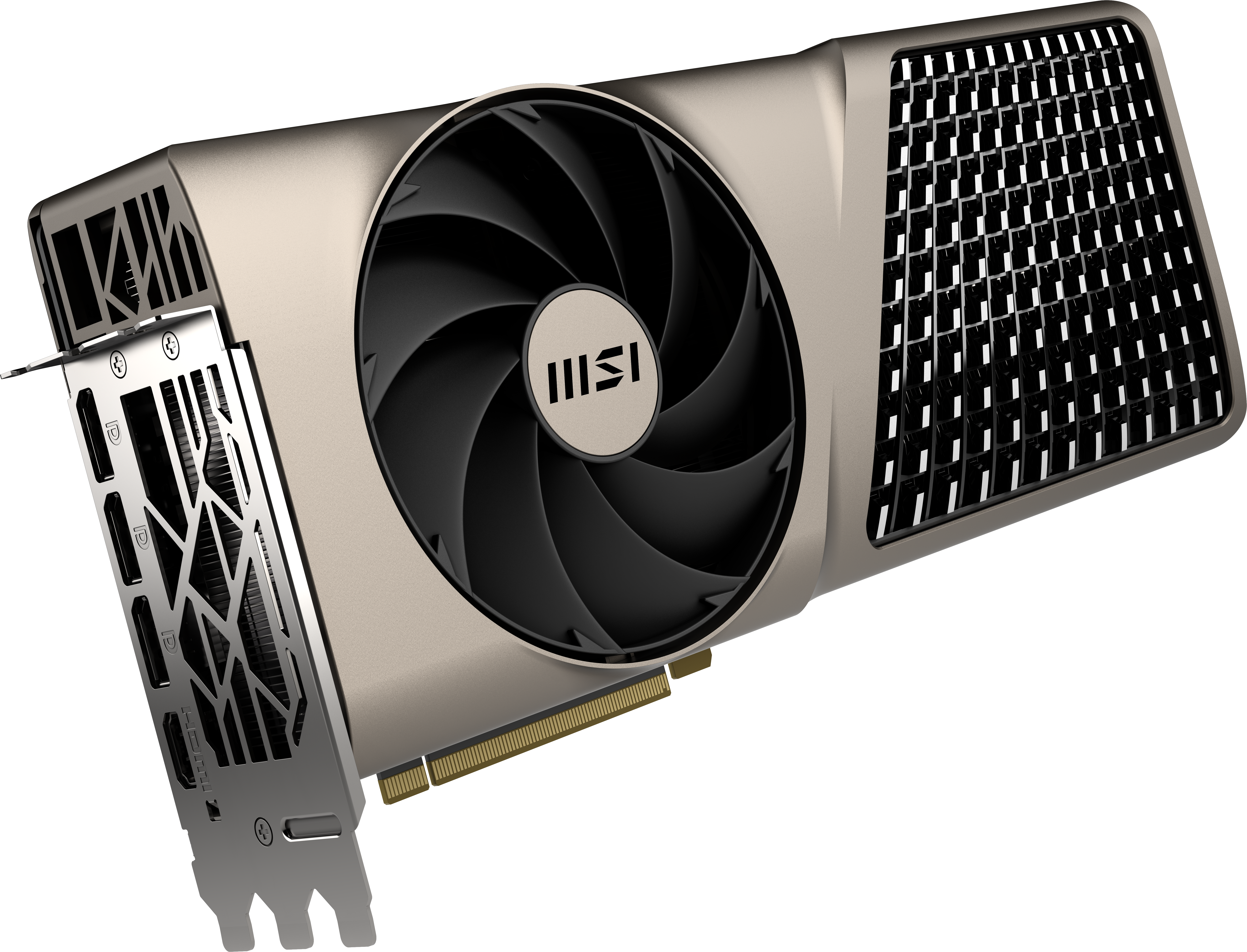 MSI RTX 4080 Super with 16GB VRAM showing card and fan
