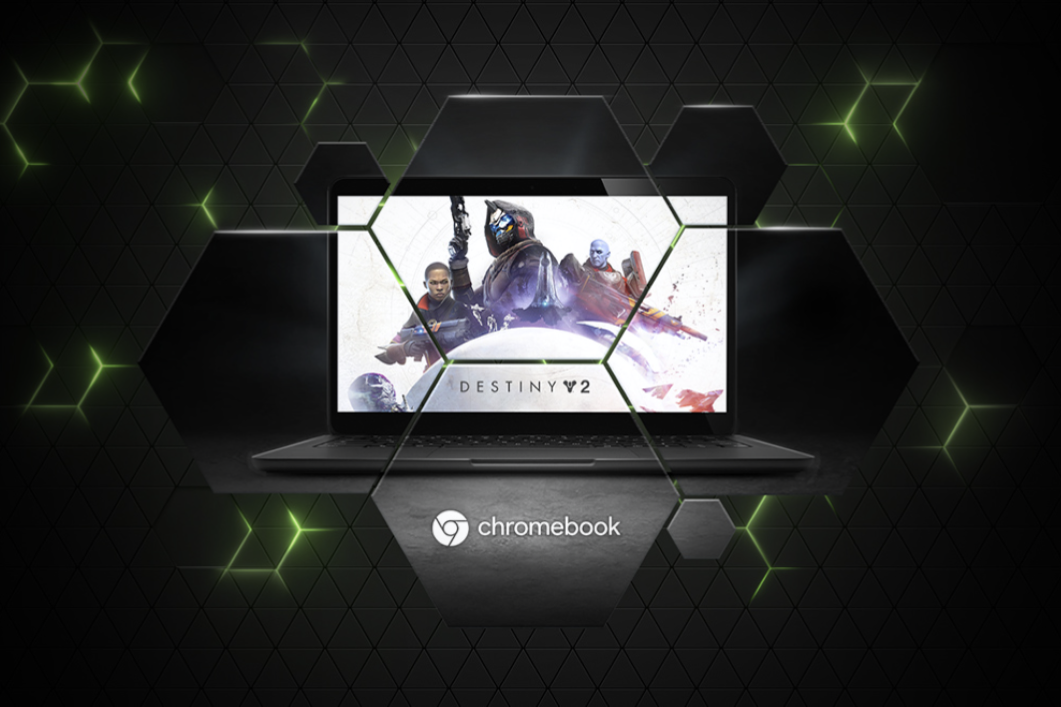 Una representación de Nvidia GeForce Now en una Chromebook